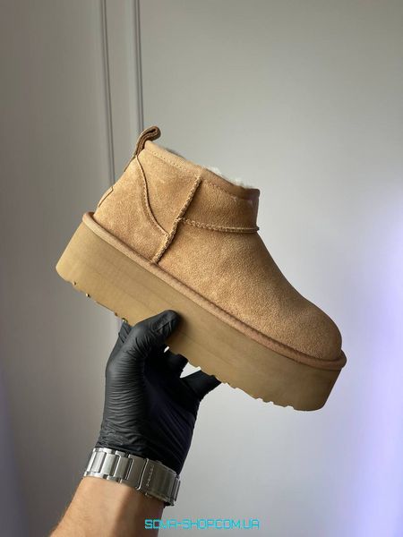 Жіночі зимові ботинки UGG Ultra Mini Big Platform Chestnut Premium фото