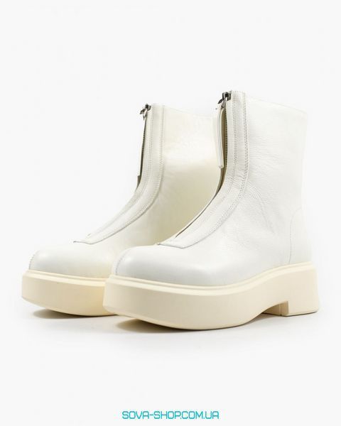 Зимние женские кожаные ботинки The Row Beige Boots фото