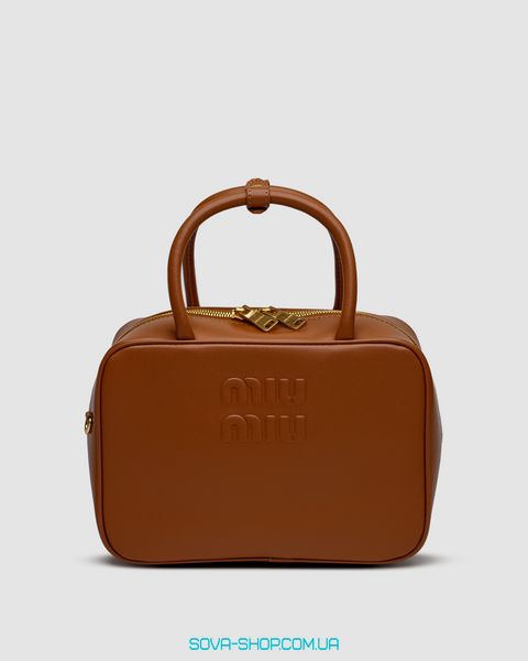 Жіноча сумка Miu Miu Leather Top-Handle Bag Brown Premium фото