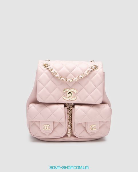 Женская сумка Chanel Two-Pocket Duma Backpack Pink Premium фото