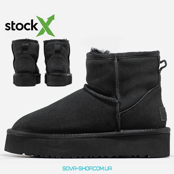 Жіночі зимові ботинки UGG Classic Mini Platform Black Premium фото