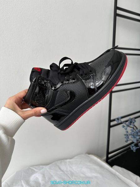 Унисекс кроссовки Nike Air Jordan 1 Retro High Patent Black/Red фото