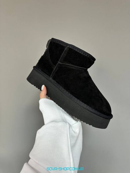 Женские зимние ботинки UGG ULTRA MINI PLATFORM BLACK SUEDE фото