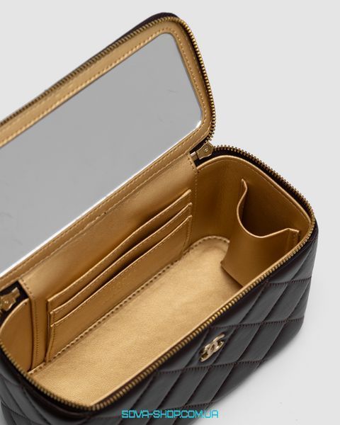 Жіноча сумка Chanel Classic Brown Lambskin Pearl Crush Vanity Bag Premium фото