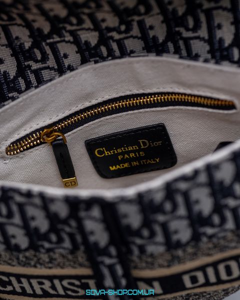 Женская сумка Christian Dior Saddle Bag with Strap Blue Dior Oblique Jacquard Premium фото