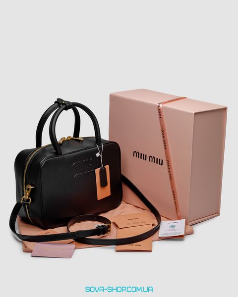 Женская сумка Miu Miu Leather Top-Handle Bag Black Premium фото