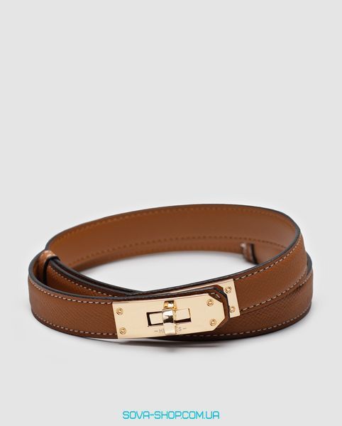 Ремень Hermes Kelly 18 Belt Brown Leather Premium фото