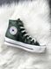 Женские высокие зимние кеды с мехом All Star High Green Fur re-5522 фото 1