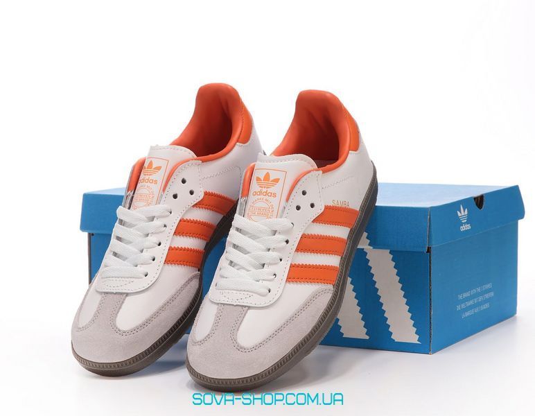 Жіночі кросівки Adidas Samba WHITE / ORANGE фото