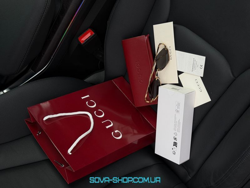 Сонцезахисні окуляри Gucci Gucci GG1604S 001 Black/Gold Premium фото