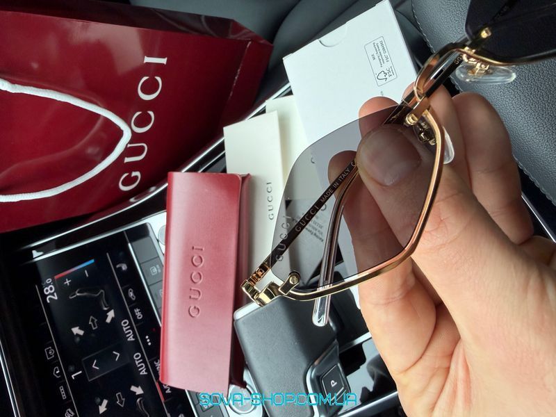 Сонцезахисні окуляри Gucci Gucci GG1604S 001 Black/Gold Premium фото