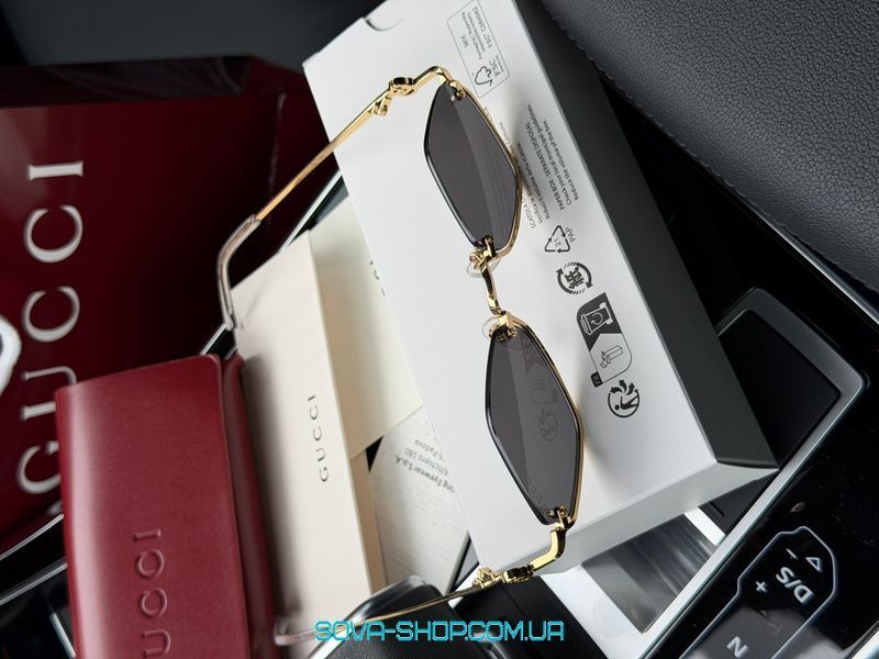 Сонцезахисні окуляри Gucci Gucci GG1604S 001 Black/Gold Premium фото