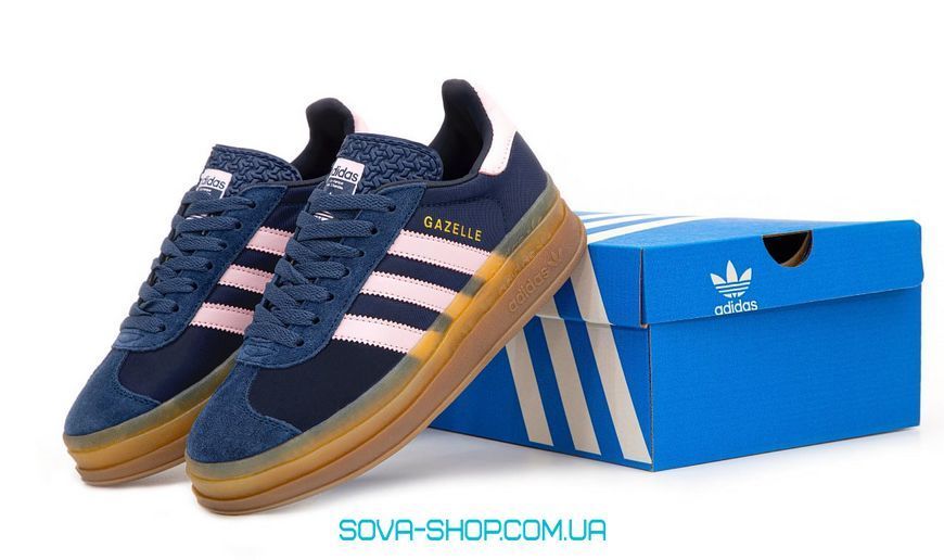 Жіночі кросівки Adidas Gazelle Bold Shoes Blue Pink фото