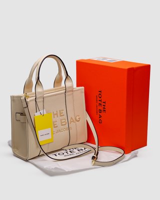 Жіноча сумка Marc Jacobs The Leather Small Tote Bag Beige Premium фото