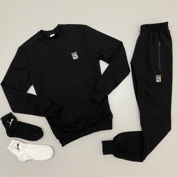 Чоловічий костюм Puma: світшот-штани (2 пари носків у подарунок) Puma чорний фото