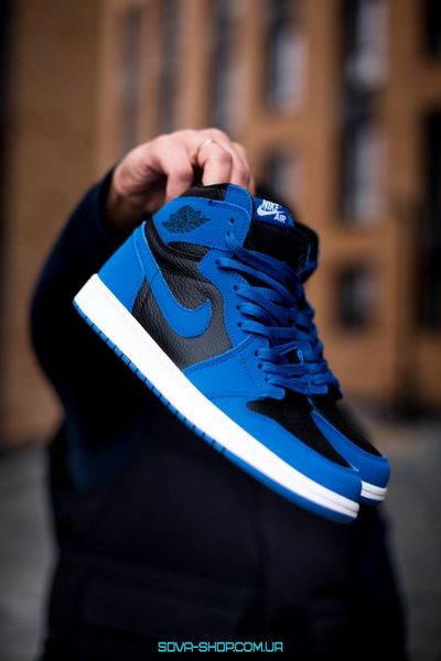 Чоловічі баскетбольні кросівки Nike Air Jordan 1 Retro High Black Blue фото