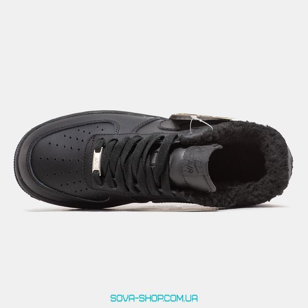 Чоловічі зимові кросівки Nike Air Force 1 '07 Black Хутро фото