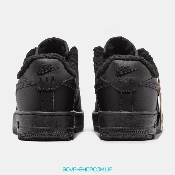 Чоловічі зимові кросівки Nike Air Force 1 '07 Black Хутро фото