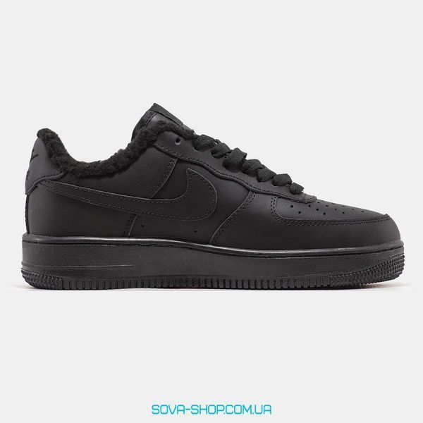 Чоловічі зимові кросівки Nike Air Force 1 '07 Black Хутро фото