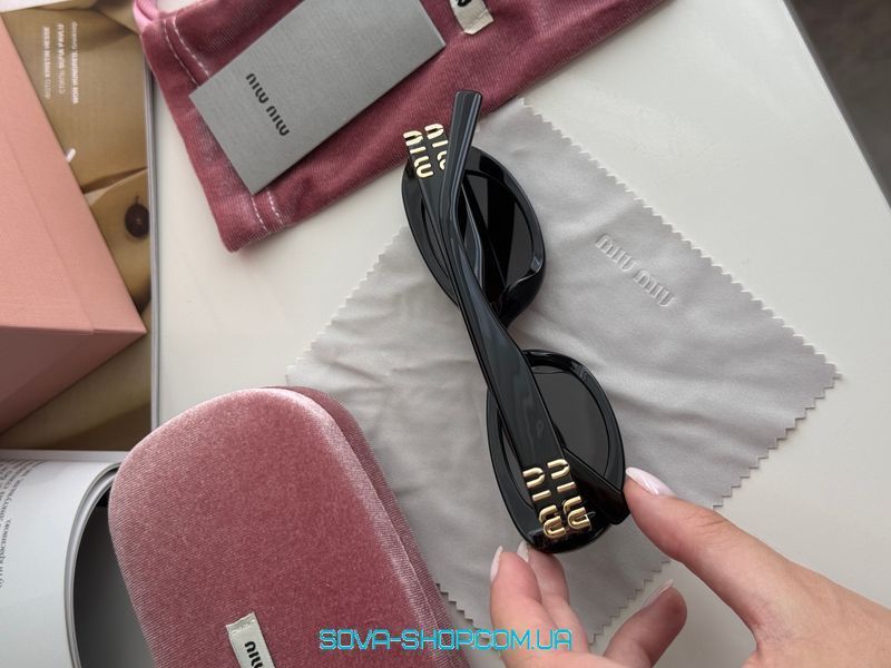 Сонцезахисні окуляри Miu Miu Black/Gold SMU 06ZS 1AB-5S0 3N 50/20/140 Premium фото