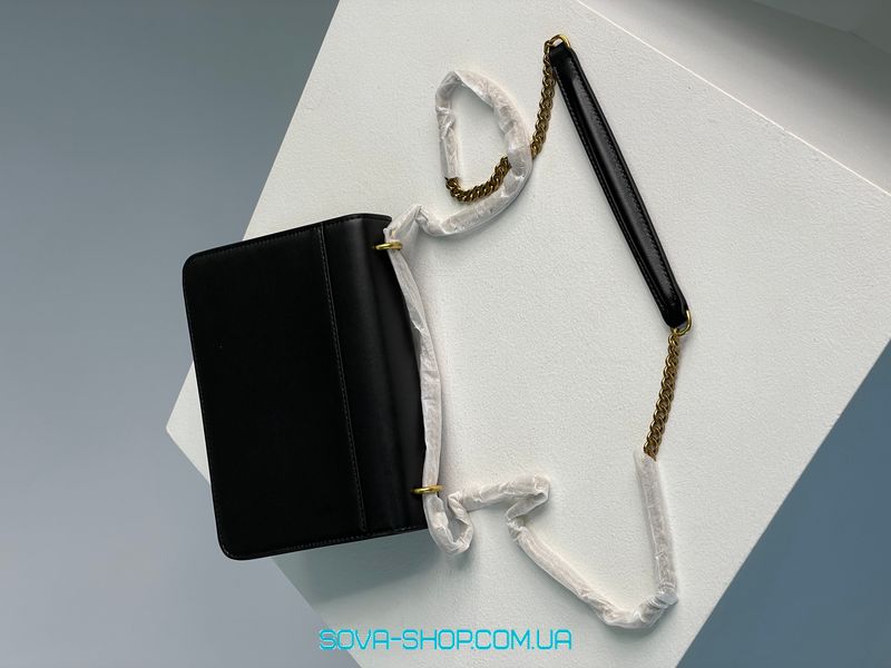 Жіноча сумка Yves Saint Laurent Medium Sunset in Smooth Leather Black/Gold Premium фото