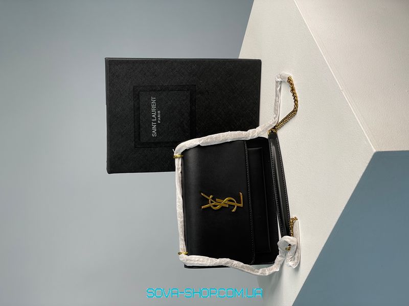 Жіноча сумка Yves Saint Laurent Medium Sunset in Smooth Leather Black/Gold Premium фото