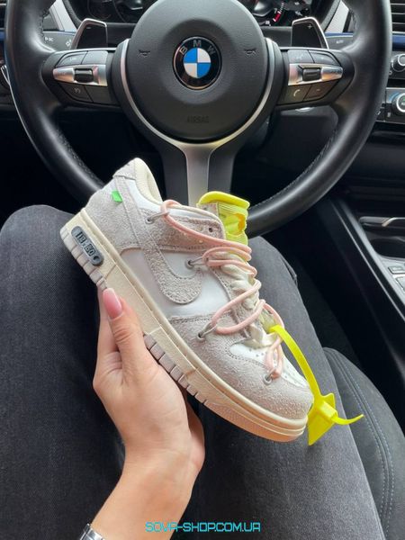 Мужские баскетбольные кроссовки Nike SB Dunk x Off White Grey Pink фото