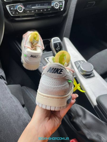 Чоловічі баскетбольні кросівки Nike SB Dunk x Off White Grey Pink фото