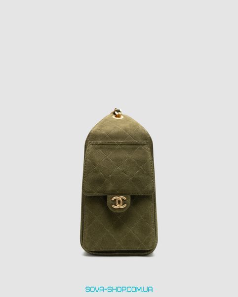 Жіноча сумка Chanel 25 Small Handbag Suede Green Premium фото