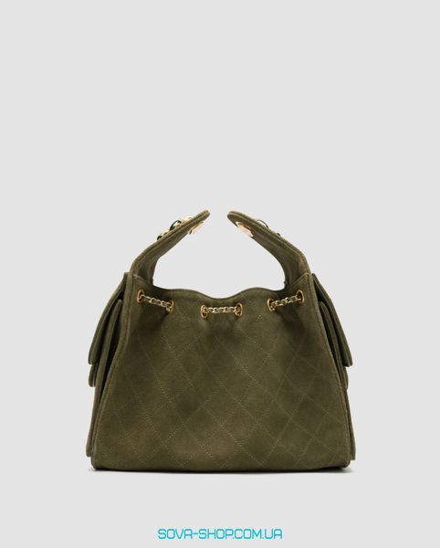 Жіноча сумка Chanel 25 Small Handbag Suede Green Premium фото