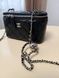 Жіноча сумка Chanel Mini Vanity Case in Black Lambskin with Silver Premium re-128740 фото 3