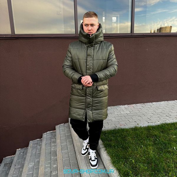 Зимова чоловіча тепла парка хакі ASOS parka long 2020 фото