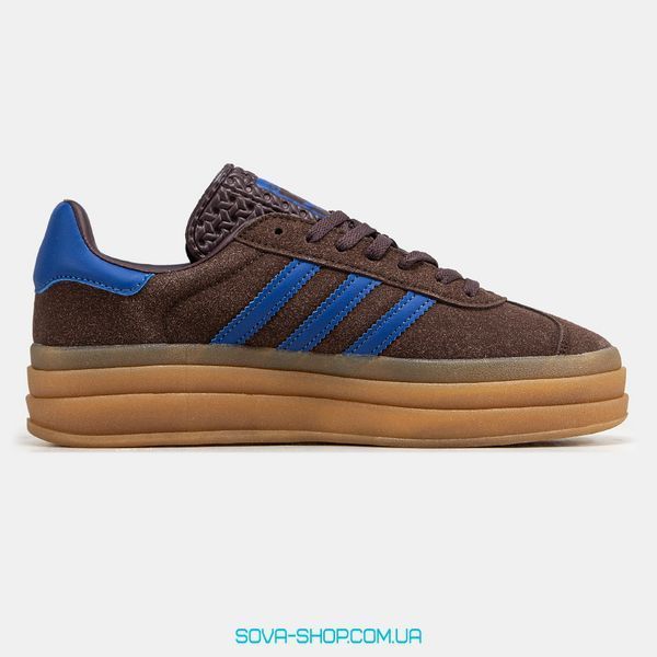 Женские кроссовки Adidas Gazelle Bold Shoes Brown Blue фото