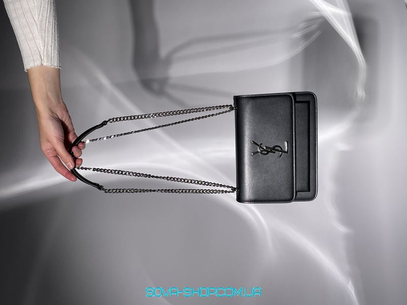 Женская сумка Yves Saint Laurent Medium Sunset in Smooth Leather Black/Silver Premium фото