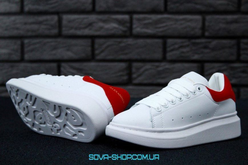 Жіночі кросівки Oversized Sneakers White & Red Alexander McQueen фото