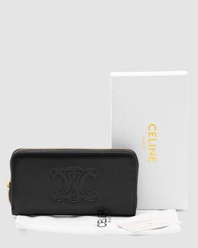 Кошелёк Celine Large Zipped Wallet Cuir Triomphe in Smooth Calfskin Black Premium фото