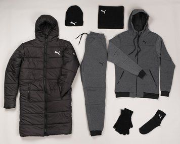Чоловічий набір Puma: 6 в 1 ️Парка + Спортивний костюм + шапка + бафф + рукавички + шкарпетки фото