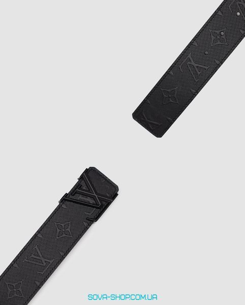 Ремень Louis Vuitton Leather Belt 40 mm Embossing Black/Black Premium фото