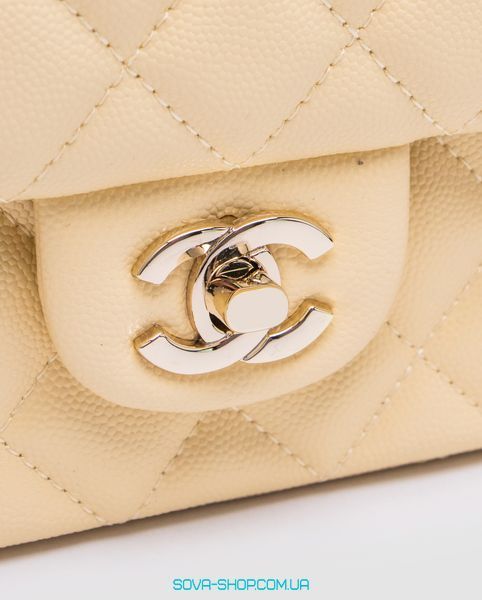 Женская сумка Chanel Classic 2.55 Medium Double Flap in Light Yellow Premium фото