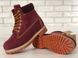 Зимові жіночі ботинки (Вовняне хутро) Timberland CLASSIC PREMIUM NUBUCK WATERPROOF VINE/BORDO re-3768 фото 3