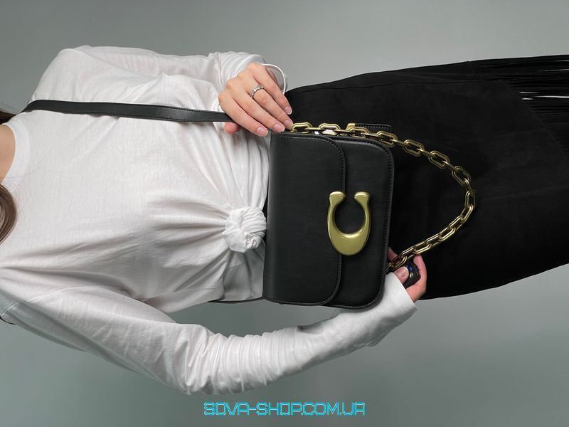 Жіноча сумка Coach Idol Bag Black/Gold Premium фото