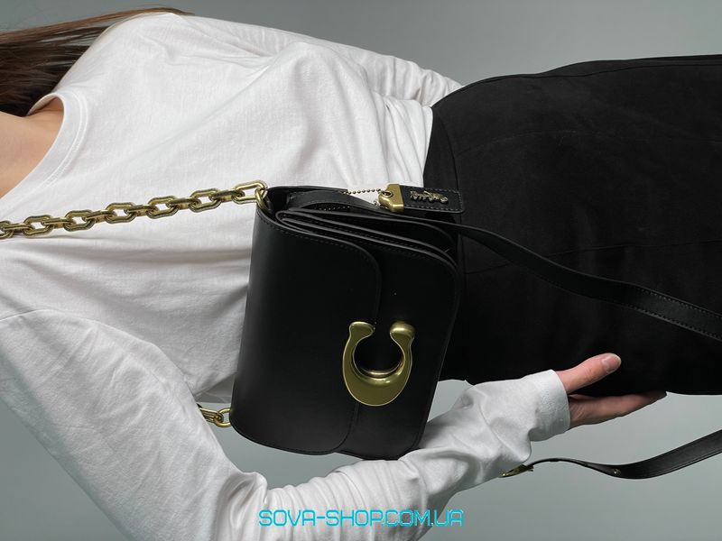 Жіноча сумка Coach Idol Bag Black/Gold Premium фото