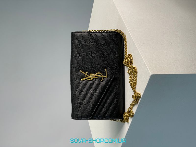 Женская сумка YSL Cassandre Matelasse Chain Wallet In Grain De Poudre Embosse Premium фото