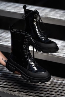 Зимові жіночі черевики з хутром Both x Lost General Dark Black фото