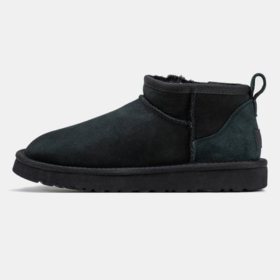 Женские и мужские зимние ботинки UGG Ultra Mini Black Premium фото