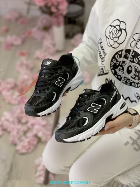 Жіночі та чоловічі кросівки New Balance 530 abzorb Black White фото