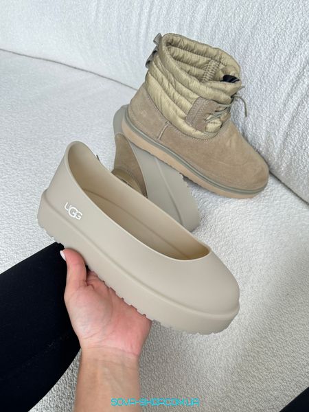 Мужские и женские зимние ботинки UGG Classic Mini Lace-Up Beige PREMIUM фото