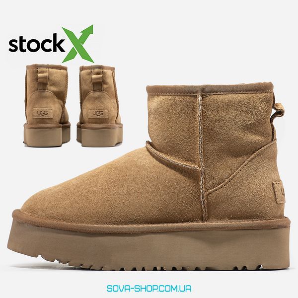 Жіночі зимові ботинки UGG Classic Mini Platform Chestnut Premium фото