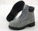 Зимові чоловічі та жіночі ботинки (Вовняне хутро) Timberland CLASSIC PREMIUM NUBUCK WATERPROOF GREY/BLACK re-37611 фото 1