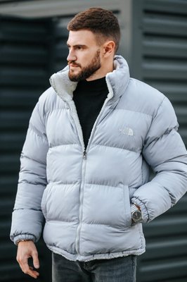 Двостороння зимня куртка THE NORTH FACE Grey White PREMIUM фото